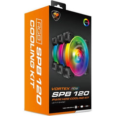 USED Cougar Vortex RGB SPB 120 PWM HDB 3 Fans Pack Cooling Kit