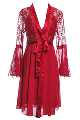 BLS - Halette Silk And Chantilly Nighty - Burgundy