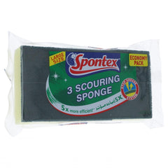 SPONTEX 3 SCOURING SPONGE LARGE SIZE
