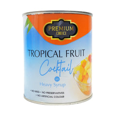 PREMIUM CHOICE TROPICAL FRUIT COCKTAIL IN HEAVY SYRUP 850 GM
