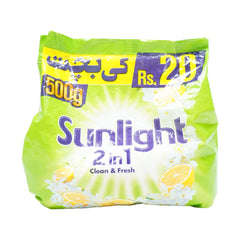 SUNLIGHT WASHING POWDER 2IN1 CLEAN & FRESH SAVE RS.20 500 GM