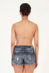 BLS - Defne Wired And Pushup Lace Bra - Stone
