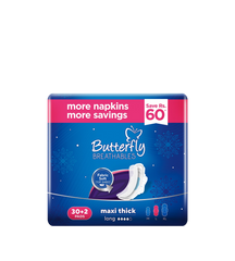 BUTTERFLY BREATHABLES MAXI THICK LONG TRIO PACK 32 PCS