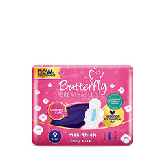 BUTTERFLY MAXI THICK COTTONY TO SHEET LONG 9 PADS
