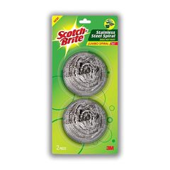 SCOTCH BRITE SPIRAL STAINLESS STEEL JUMBO 2 IN 1