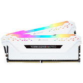 USED Corsair Vengeance RGB Pro 16GB (2x8GB) 3600MHz C18 DDR4 DRAM Memory Kit - White
