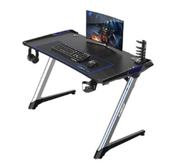 DXRacer NEX Gaming Desk - Black/Silver/Blue - TG-GDN001-NS-1