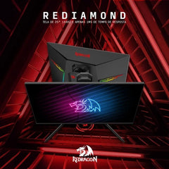 REDRAGON REDIAMOND GM-7FT25 Gaming Monitor 144Hz,1MS, RGB lighting, Hologram, Freesync, TN panel