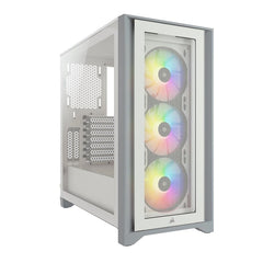 Corsair iCUE 4000X RGB Tempered Glass Mid-Tower ATX Case — White