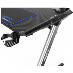 DXRacer NEX Gaming Desk - Black/Silver/Blue - TG-GDN001-NS-1