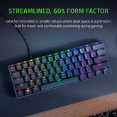 Razer Huntsman Mini Gaming Keyboard Clicky Optical Switch (Purple) - Black-