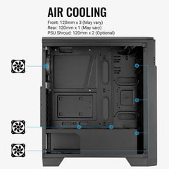 Aerocool Ore Saturn Tempered Glass Edition FRGB Mid Tower Chassis