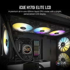 Corsair iCUE H170i ELITE LCD Display Liquid CPU Cooler (Custom IPS LCD Screen) CW-9060055-WW