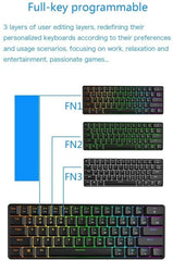 Skyloong GK61 61 Keys 60% RGB Mechanical Gaming Keyboard Hot Swappable (Yellow Switches) - Black