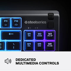 SteelSeries Apex 3 TKL Dedicated Multimedia Controls - Customizable 8-zone RGB Gaming Keyboard - 64831