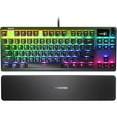 SteelSeries Apex 7 TKL (RED Linear Mechanical Switches) OLED Smart-Display Gaming Keyboard with Wrist Rest - 64646
