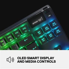 SteelSeries Apex 7 TKL (RED Linear Mechanical Switches) OLED Smart-Display Gaming Keyboard with Wrist Rest - 64646