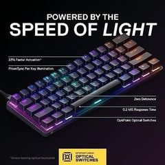 SteelSeries Apex 9 Mini Swappable Optical Switches - 2-Point Adjustable Actuation OPTIPOINT Gaming Keyboard - 64837