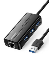 UGREEN USB 3.0 Hub With Gigabyte Ethernet 20265 - Black
