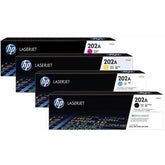 HP 202A Black, Cyan, Magenta, Yellow Toner Cartridges (CF500A, CF501A, CF502A, CF503A)