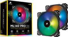 Corsair ML140 PRO RGB LED - 140MM PWM Premium Magnetic Levitation Fan — Twin Fan Pack with Lighting
