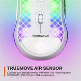 SteelSeries Aerox 3 (2022) Snow TrueMove Air Sensor, Highly-Light Weighted Wireless Gaming Mouse - 62608