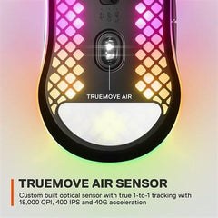 SteelSeries Aerox 3 (2022) Onyx - Pixel-Perfect TrueMove Air Sensor, Wireless Type-C Dongle, Highly Light Weighted Gaming Mouse - 62612