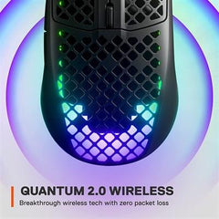 SteelSeries Aerox 3 (2022) Onyx - Pixel-Perfect TrueMove Air Sensor, Wireless Type-C Dongle, Highly Light Weighted Gaming Mouse - 62612