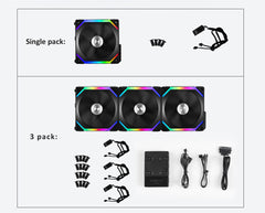 Lian Li UNI Fan SL120 Single Pack Black Without Controller (ARGB 120mm LED PWM Daisy-Chain) 12UF1B