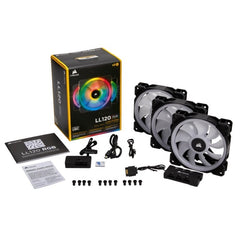 Slightly Used Corsair LL120 RGB 120mm Dual Light Loop RGB LED PWM Fan — 3 Fan Pack with Lighting Nod