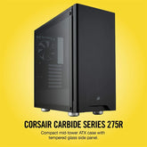 Corsair Carbide Series 275R Tempered Glass Mid-Tower Gaming Case - CC-9011132-WW