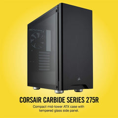 Corsair Carbide Series 275R Tempered Glass Mid-Tower Gaming Case - CC-9011132-WW