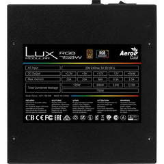 Aerocool LUX ARGB 750M 80+ Bronze Semi-Modular Power Supply Unit