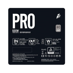 1stPlayer PRO 6.0 PS-600EUW 600W 80PLUS 230V EU Certified Power Supply