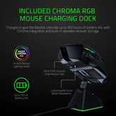 Razer Basilisk Ultimate with Charging Dock Wireless Gaming Mouse with 11 Programmable Buttons RZ01-0