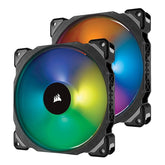 Corsair ML140 PRO RGB LED - 140MM PWM Premium Magnetic Levitation Fan — Twin Fan Pack with Lighting