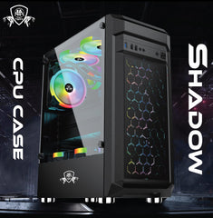 AA Tigers SHADOW GAMING CPU CASE Black - White