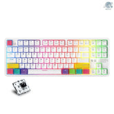 AJazz K870T Swappable RGB Keyboard Mechanical Black - White