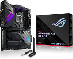 ASUS ROG MAXIMUS XIII HERO Intel®Z590 ATX gaming motherboard with 14+2 power stages, PCIe 4.0, Onboard WiFi 6E (802.11ax), Dual Intel® 2.5 Gb Ethernet, Quad M.2 with heatsinks and embedded backplates,