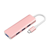 AJazz AT101P TYPE - C TO USB 3.0 x4 + PD Black - Pink