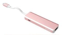 AJazz AT101PH TYPE - C TO PD + USB 3.0 x 3 + HDMI x 1 Pinl - Black