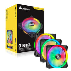 CORSAIR iCUE QL120 RGB 120mm PWM Triple Fan with Lighting Node CORE