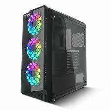 DarkFlash Water Square 5 ATX Chassis Tempered Glass Front Panel With 3 RGB Fans Mid-Tower Computer C