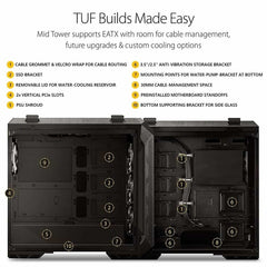 ASUS TUF Gaming GT501 Mid-Tower Computer Case for up to EATX Motherboards