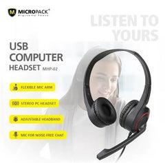 Micropack MHP-02 Stereo Wired Headphones With Mic