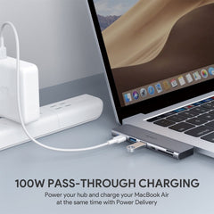 7 in 1 USB C Hub For MacBook Pro with 4K HDMI, Thunderbolt 3, 2 USB 3.0, USB-C Data Port etc