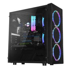 Raidmax NEON RGB G21-RWB Black Plastic / Steel / Acrylic ATX Mid Tower Computer Case