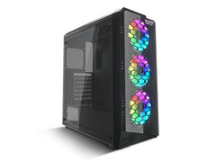 DarkFlash Water Square 5 ATX Chassis Tempered Glass Front Panel With 3 RGB Fans Mid-Tower Computer C