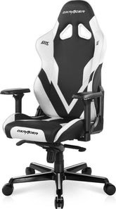 DXRacer Gaming Chair G Series PVC Leather Metal Frame 4D Armrest, Black-White | GC-G001-NW-C2-422