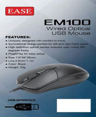 EASE EM100 Wired Optical USB Mouse
